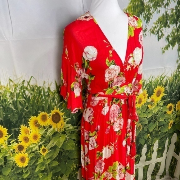 BCBG Scarlett Rose Floral Flutter Maxi Dress XS - Picture 8 of 17